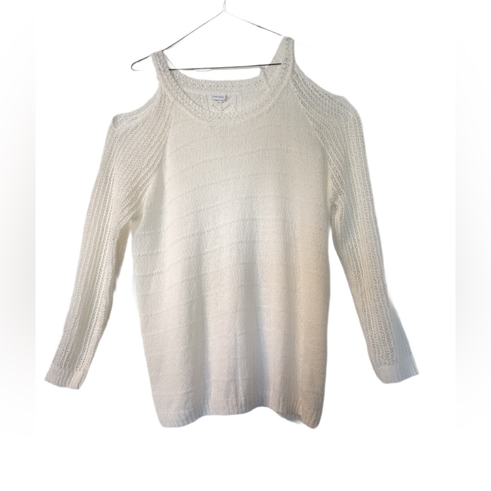 Lascana Elegant Off-the-Shoulder Eggshell White Sweater Size 12/14